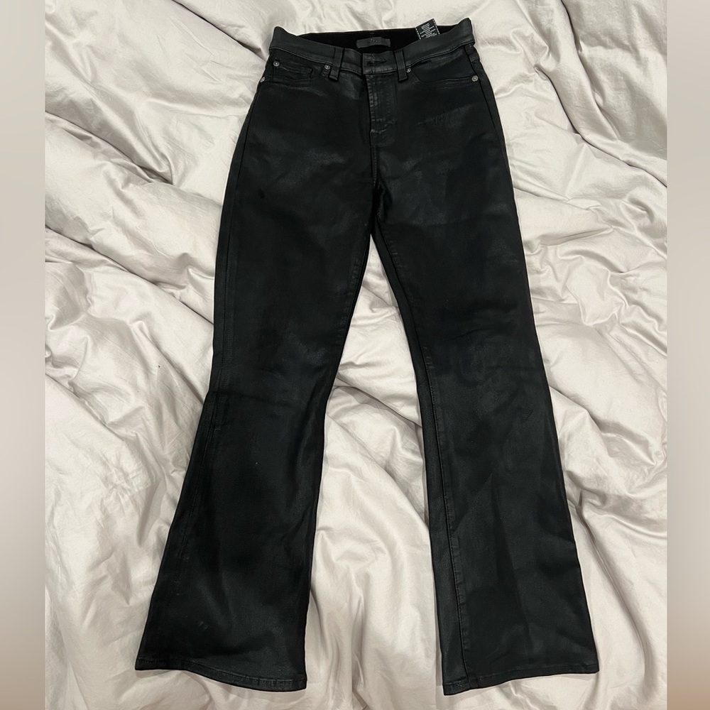 7 for All Mankind Black shiny pants
